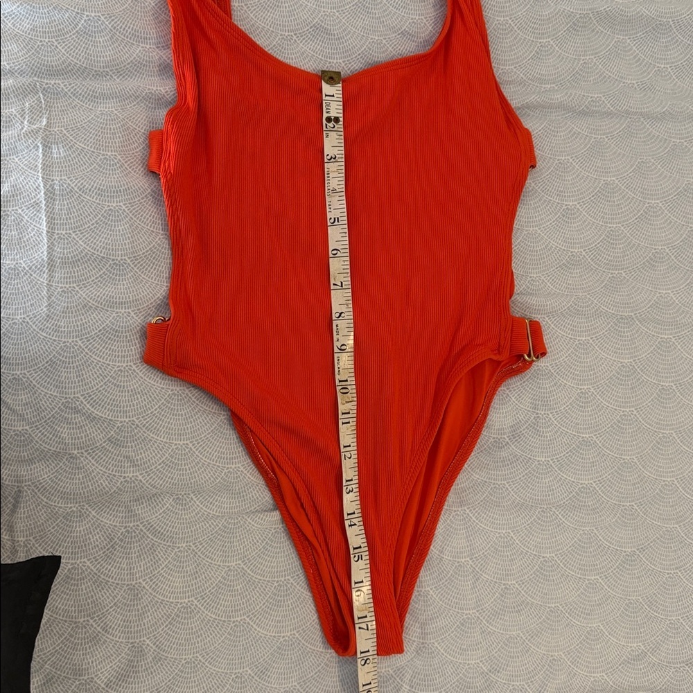 L*Space Mayra One-Piece Bright Orange Swimsuit Size 6 - Picture 6 of 9